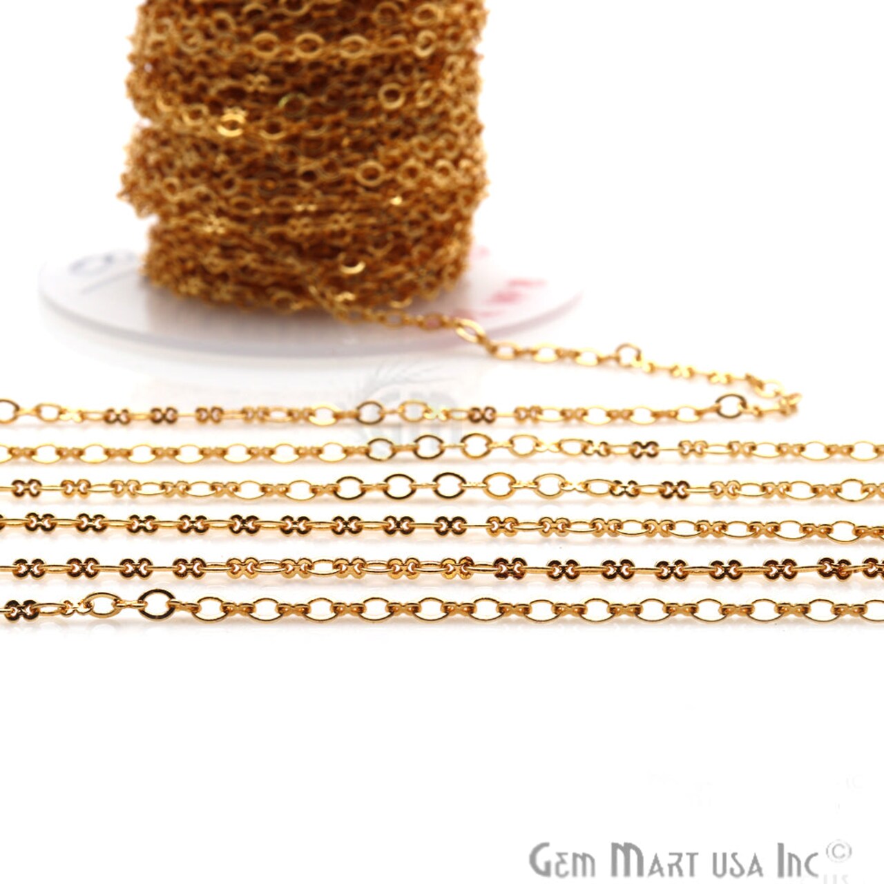 Gold Finding Chain, Gold Plated Jewelry Making Chain, DIY Necklace Chain, Assorted Styles, 1 foot, GemMartUSA (GP)